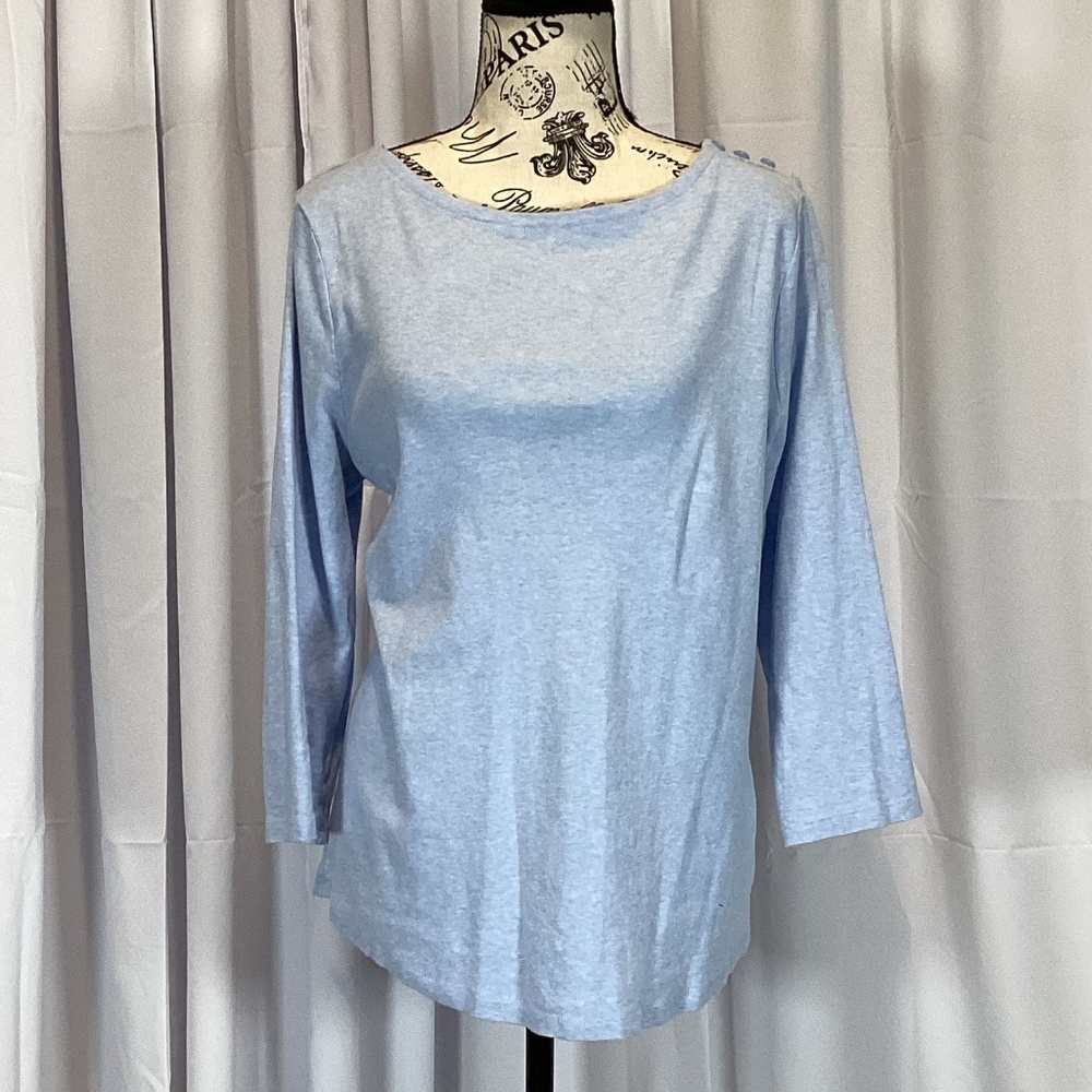 1578. Charter Club Blue Mid Sleeve Shirt XL